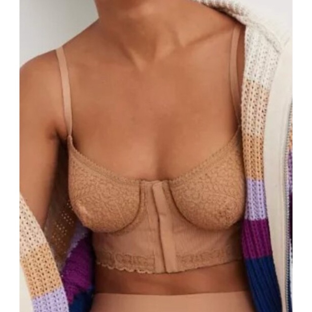 NWT Aerie Show Off Cozy Rib Unlined Balconette Corset Bra